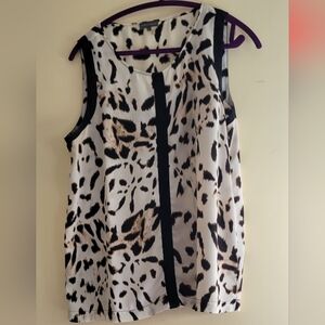 White leopard print blouse